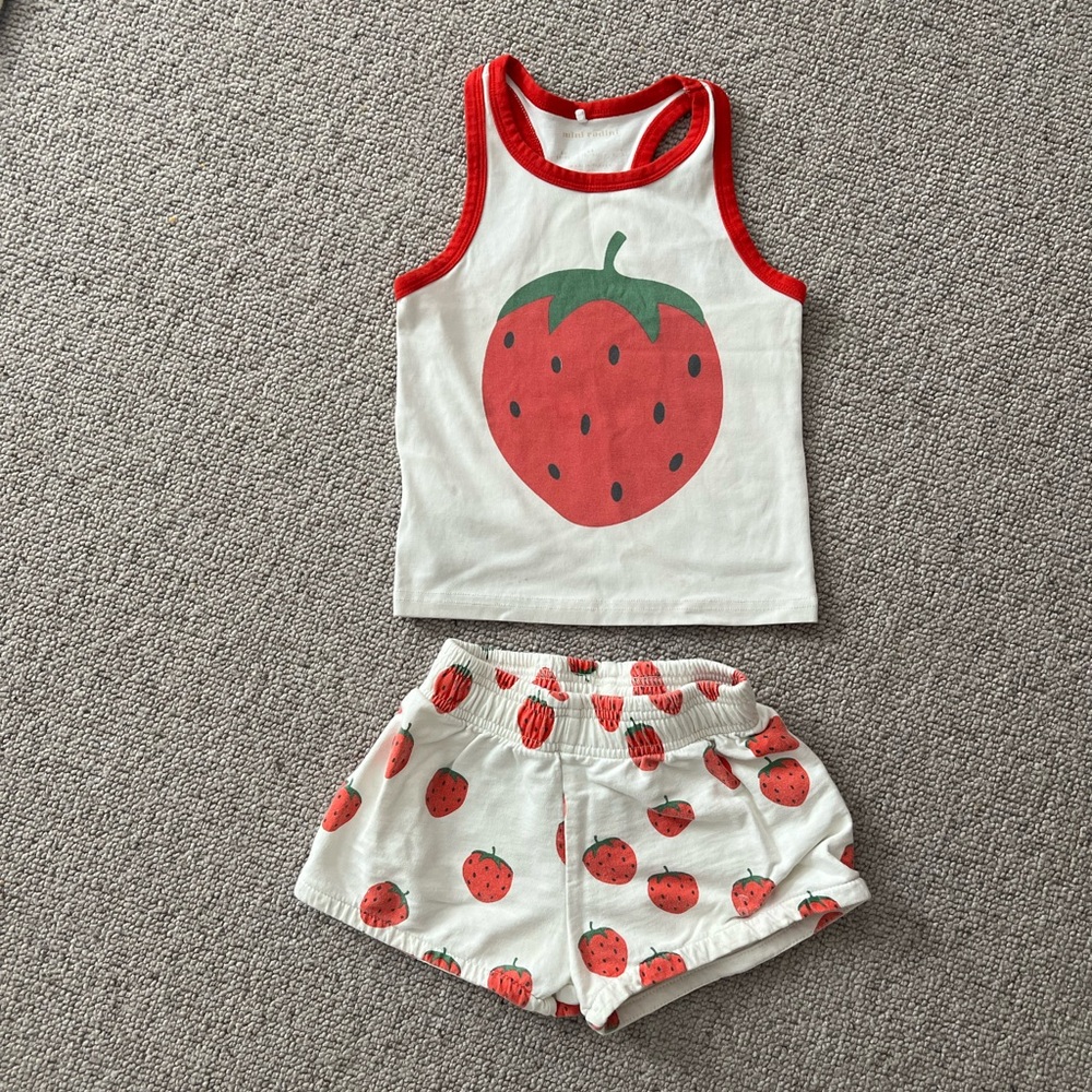 Mini Rodini Strawberry tank and shorts set - 12-18 month